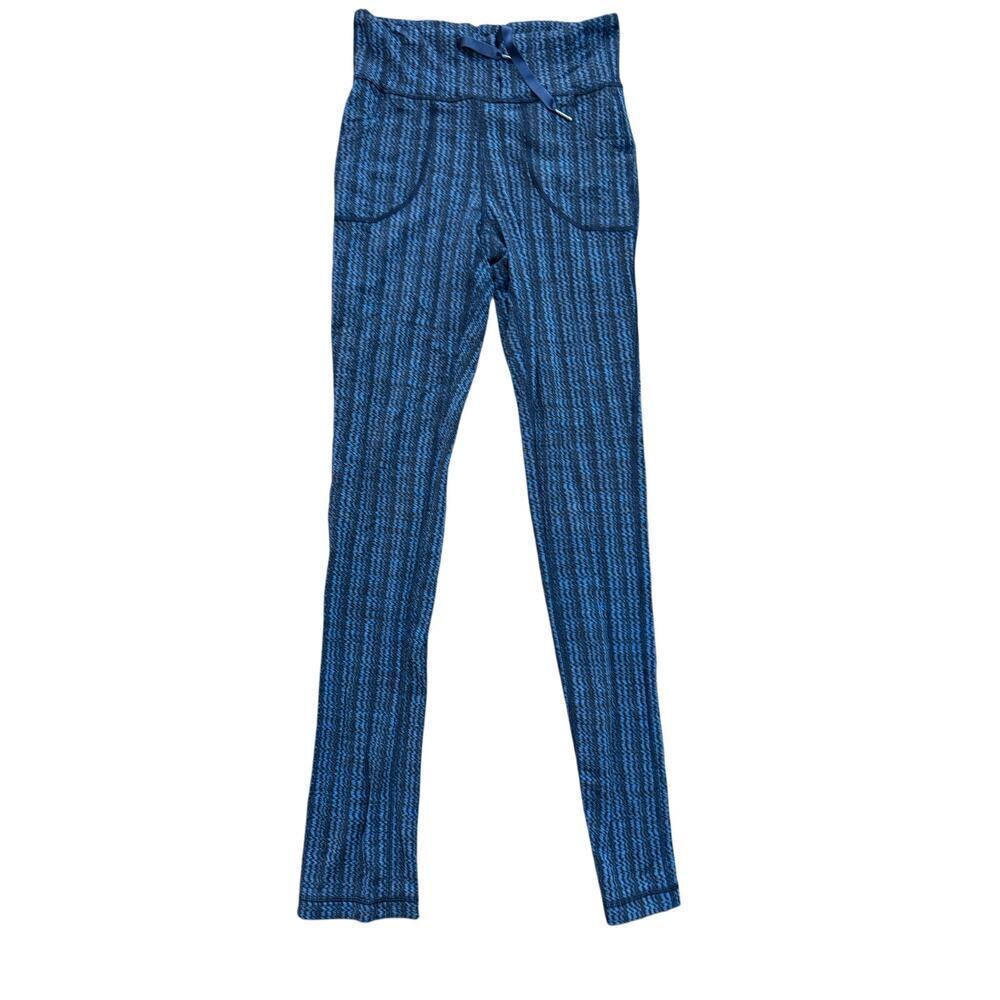 Lululemon Blue Black Patterned Drawstring Straigh… - image 1